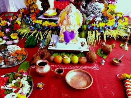 पार्थिव गणपती प्राणप्रतिष्ठापना व षोडशोपचार पूजा Paarthiv Ganapati Puja, Ganesh Idol Puja, Ganesh Praan Pratishthaapana,